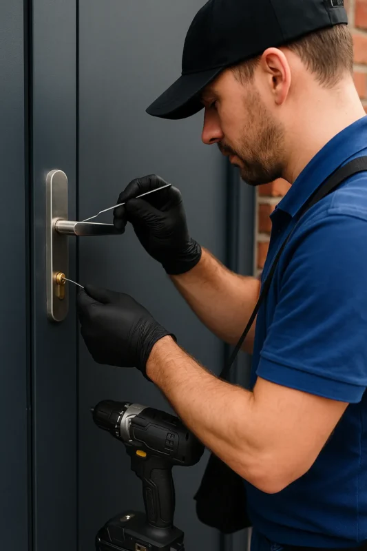 Ervaren slotenmaker opent deur met lockpick in Amsterdam