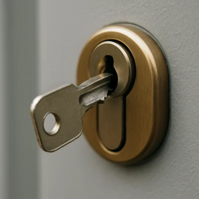 Broken key stuck in a door lock