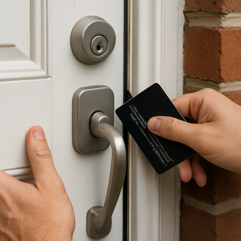 Deur openen zonder sleutel met een kaart bij een voordeur