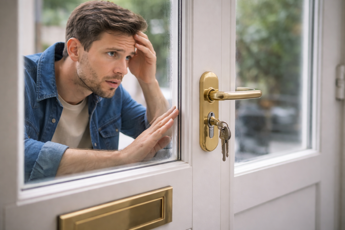 Man buitengesloten doordat sleutel binnen vergeten is.